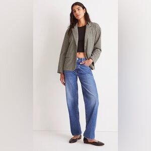 NWT Madewell Preppy Oversized Knit Blazer in Houndstooth, Medium